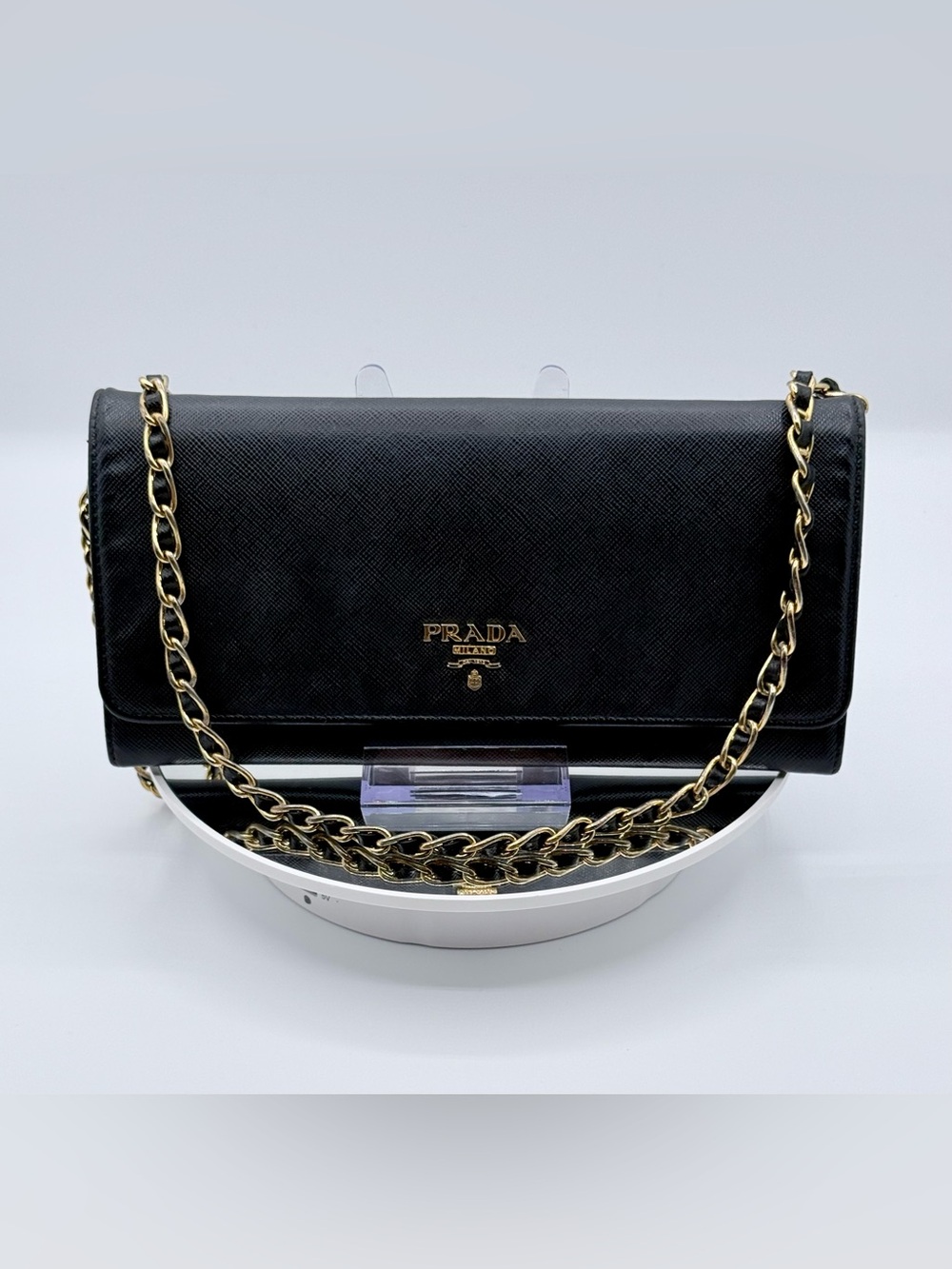 Prada Saffiano Leather Wallet on Chain